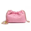 Bolso Tejido a Mano para Mujer Estilo Nuevo, Bolso Pequeño Clásico Plegado Estilo Chanel Nube, Bolso Cruzado de Hombro Único, Bolso de Cadena de Moda