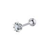 Pendientes sencillos de circonita de cuatro garras con bola de aguja fina y estrella de cinco puntas, joyería para mujer.