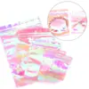 Bolsa Autocierre Láser Transparente Perlado Bolsa para Accesorios de Joyería Accesorios para Joyería DIY Película Ultra Transparente Bolsa para Empaque de Joyería Plateada