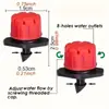 Microaspersor para Irrigação por Gotejamento com Oito Furos Grandes e Vazão Ajustável Aspersores de 360 graus para Cultivo de Mudas, Jardinagem, Uso Agrícola, Irrigação de Pomares e Irrigação por Gotejamento.