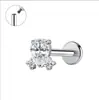 Zeming Original Douyin Más Vendidos F136 Aleación de Titanio y Circonio Aretes de Tachuela Diseño de Nicho Perforación de Lóbulo de la Oreja Tachuelas para Cartílago de la Oreja Estilo Europeo Americano