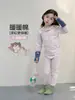 Conjunto para Menina 2026 Outono Novo Versão Coreana Desenho Animado Bebê Menina 260g Lã Stretch Renda Outono Conjunto de Blusa e Calça
