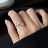 Selección de Arte Anillo de Zirconia Nuevo con Forma de Corazón con Anillo Perimetral de Pista de Estrellas de Moissanita, Anillo con Forma de Corazón Personalizado Moderno y Creativo