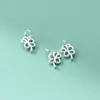 Colgante de pétalo hueco bañado en plata de ley 925, accesorio de pulsera DIY finamente elaborado, accesorio de material de cordón hecho a mano S1185