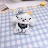 Chaveiro de Pelúcia de Cachorro de Óculos Pingente para Mochila de Estudante Pingente de Bolsa de Boneca Cartoon Decoração de Roupa