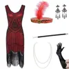 Vestido Vintage Europeo y Americano S-4XL de los Años 20, Vestido de Fiesta Gatsby con Pespuntes, Lentejuelas y Borlas