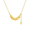 Nuevo Collar de Acero de Titanio con Moneda de Cinco Emperadores Estilo Chino para Mujer Modelo Nuevo 2025 Cadena para el Cuello de Lujo Ligero de Nicho Cadena para la Clavícula Accesorio