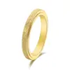 Novo Produto Europeu e Americano Versão Estreita de 2mm Anel de Lixa Feminino Titânio de Aço Nicho Rotativo Ouro 18K Não Desbota Anel Fosco