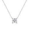 Collar de Plata S925 con Colgante de Moissanita, Sitio Independiente Transfronterizo, Cadena para Clavícula, Popular en Europa y América, Collar de Moda, Venta al por Mayor desde el Fabricante