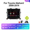 Adecuado para modelos 11-14 de Toyota Alphard Navegación GPS Imagen de Reversa Carplay Montado en Coche Alta Definición IPS