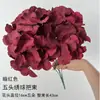 Novo Casamento Chinês Vermelho Ramo Único Flor Artificial Grande Vermelho Vinho Tinto Decoração Flor Arranjo Flor Artificial
