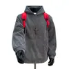 Sudadera con capucha de forro polar a rayas estilo Chanel para hombre, Marca de moda Otoño e Invierno, Sudadera con capucha holgada de peso pesado para pareja