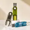Cepillo para tapa de taza tres en uno, cepillo de botella portátil, juego de cepillos de limpieza, cepillo para borde de taza, cepillo para taza térmica, herramienta de limpieza para botella de agua
