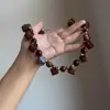 ¡Tan especial! Collar Cuadrado de Lunares con Estampado de Leopardo Marrón para Mujer, Diseño Exagerado de Nicho, Cadena Creativa para Clavícula, Nuevo Estilo de Principios de Otoño
