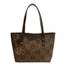 Bolsa tote retrô popular deste ano para mulheres, novo estilo Outono 2026, bolsa de ombro única xadrez com letras, para o trabalho, bolsa de ombro