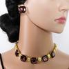 Conjunto de joyería de lujo con forma de gota de agua transfronteriza europea y americana, pendientes de perlas de estilo palaciego retro exagerados, collar de circón al por mayor