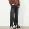 Calça Jeans Masculina Yakang Solta Reta Outono e Inverno Nova com Forro de Lã Espessada Moda Masculina Versátil Casual Perna Larga