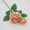 Rosa Simulação Haste Única Multi-cabeça Toque Real Rosa Casamento Flor Simulação Ornamento Sala de Estar Fotografia Flor Artificial Flor de Seda Atacado