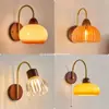 Suministro Exclusivo Transfronterizo de Lámparas de Pared Decorativas Vintage Color Crema en Color Madera de Nogal, Lámparas de Cabecera para Pared de Fondo de Sala de Estar Retro, Dormitorio Estilo Francés