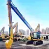 Excavadora con Brazo Extendido, Modificada con Brazo Telescópico de Dos Secciones, Excavadora Grande con Brazo Extendido