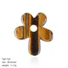 Colgante de Flor de Cinco Pétalos de Piedra Natural, Collar Hecho a Mano Estilo Antiguo DIY, Decoración de Cadena para Suéter, Pétalos de Cristal Natural en Forma de Flor