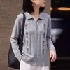 Blusa oca de caimento solto, novo cardigã de malha com gola polo em lã finamente fiada outono/inverno 2026, jacquard de manga longa feminino
