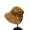Chapéu de pescador patchwork estampado de leopardo retrô estilo japonês para o início do outono para mulheres, chapéu bucket de sol da moda e elegante para a rua