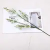 Orquídea de 2 hastes, pequena flor artificial floral para decoração de sala de estar e mesa de jantar, ornamento floral, adereço de foto, decoração de mesa