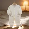 Enterizo Nuevo para Bebé de Primavera y Otoño, Ropa de Primavera y Otoño, Mono de Algodón y Lana Sin Costuras con Dibujos Animados y Lunares para Bebé Niño, Traje para Gatear