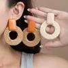 Pendientes de Madera Estilo Bohemio para Viajes a la Costa y Vacaciones, Pendientes Únicos de Nicho Retro de Alta Gama de Ratán Hechos a Mano