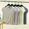 Camiseta de Verão Novo Estilo com Decote V e Manga Curta para Mulheres, Top Casual Justo ao Corpo, Camisa Fina e Versátil de Cor Sólida para Camadas