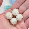 Bola de diamante incrustada con cuentas de cristal de pedrería, cuentas con agujero, cuentas espaciadoras, hechas a mano, material para colgante de pulsera de mano, accesorios de joyería DIY al por mayor