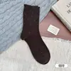 Nuevos calcetines de algodón con lunares lindos para otoño e invierno, calcetines apilados de encaje estilo miu, antipelusas, calcetines versátiles y de moda hasta la pantorrilla para mujer