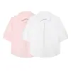 Ropa de mujer transfronteriza al por mayor 2026 otoño nueva moda versátil manga corta camisa de popelina con perlas artificiales 3564163