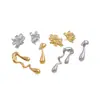 Pendientes Irregulares de Acero Inoxidable Chapado en Oro de 18 Quilates con Forma de Gota de Agua para Mujer, Pendientes Geométricos Abstractos de Moda y Únicos con un Toque de Lujo Ligero y de Alta Gama
