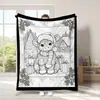 Manta DIY para Colorear Personalizada Transfronteriza Dibujo a Líneas Blanco y Negro Manta de Graffiti Manta de Pintura Interactiva Padre-Hijo para Niños Amazon