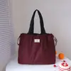 Bolsa de compras portátil para supermercado, bolsa de compras dobrável, bolsa de armazenamento de grande capacidade, fecho de cordão, bolsa de armazenamento de lona de ombro único