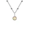 Collar con Piedra de Nacimiento Chapado en Oro de 14K Transfronterizo para Mujer, Acero Inoxidable No Descolorante Nicho Colgante de Diamante Único Cadena para Clavícula Venta al por Mayor