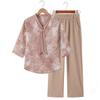 Conjunto de Roupa de Verão para Mãe, Camisa de Manga Curta Estilo Chinês, Novo Modelo 2026, Top Moderno e Rejuvenescedor para Mulheres de Meia-Idade e Idosas
