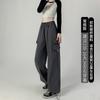 Pantalones deportivos grises y verdes para mujer, pantalones de primavera y otoño, nuevos pantalones holgados de cintura alta y pierna ancha, monos rectos y sexis para chica.