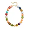 Collar de cuentas de resina para playa de verano transfronterizo europeo y americano, gargantilla gruesa colorida, bohemio, dopamina