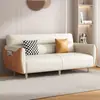2024 Novo Sofá-Cama Sala de Estar Pequeno Apartamento Apartamento Tecido Sofá Pequeno Quarto Estilo Celebridade da Internet Quarto de Aluguel Pessoa Preguiçosa Madeira