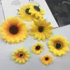 Flor artificial flor artificial cabeza de girasol cabeza de girasol decoración para el hogar interior flor falsa flor seca disparo flor de seda