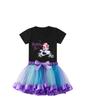 Vestido de Princesa Sereia Estilo Europeu e Americano para Meninas Tule de Rede Vestido Ponte Cosplay Carnaval Festa Performance Conjunto