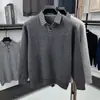 Suéter Falso de Duas Peças Estilo Retrô Americano Transfronteiriço para Homens, Estilo Preguiçoso, High-End, Casual, Solto e Versátil Suéter Base