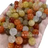 Cuentas de jade dorado natural de Xinjiang, cuentas sueltas, accesorios de productos, cuentas redondas de tres colores, múltiples tesoros, collar y pulsera de bricolaje con cuentas