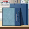 Cuaderno con Logo Personalizado Piel de Oveja Bloc de Notas de Negocios Set de Caja de Regalo Libro de Registro de Reuniones de Negocios con Buena Apariencia