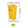 Contenedor de residuos médicos, recipiente amarillo engrosado, apto para hospitales y clínicas, cubo de basura con pedal