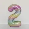 Balões de Folha de Alumínio de 40 polegadas com Número Degradê Estrela Arco-Íris Decoração de Cena para Festa de Aniversário Infantil Adereços para Fotos