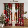 Cortinas com Estampa Digital de Cena de Neve Quente de Natal Transfronteiriça Decoração de Janela de Casa Cozinha Café Cortinas de Janela
